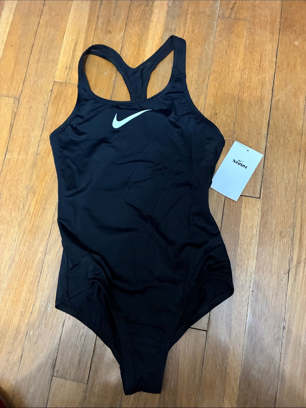 Nike Girls medium Black One-Piece Racerback Swimsuit